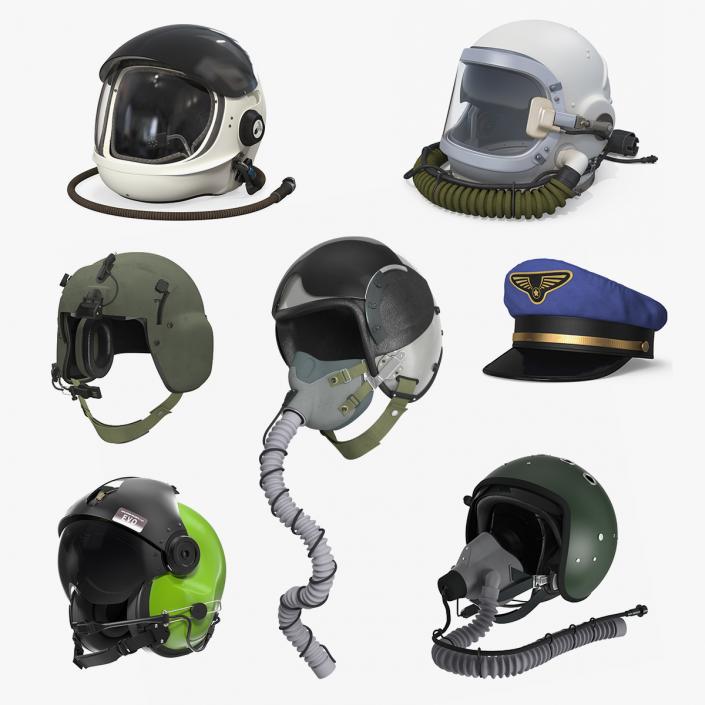 3D Pilot Hats Collection 4 model