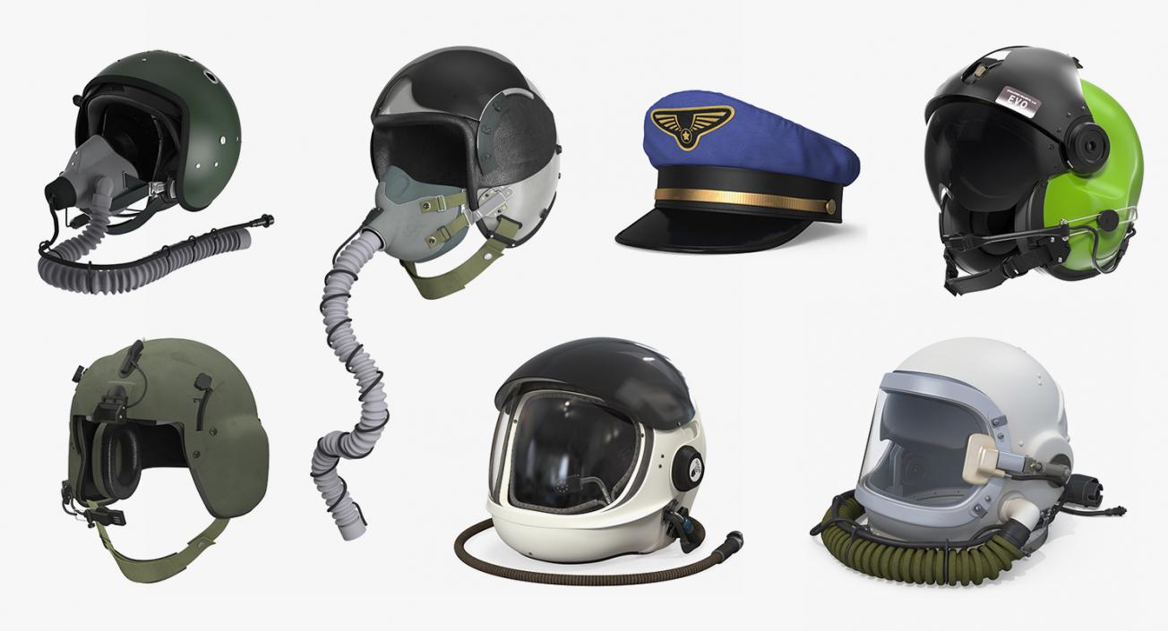 3D Pilot Hats Collection 4 model