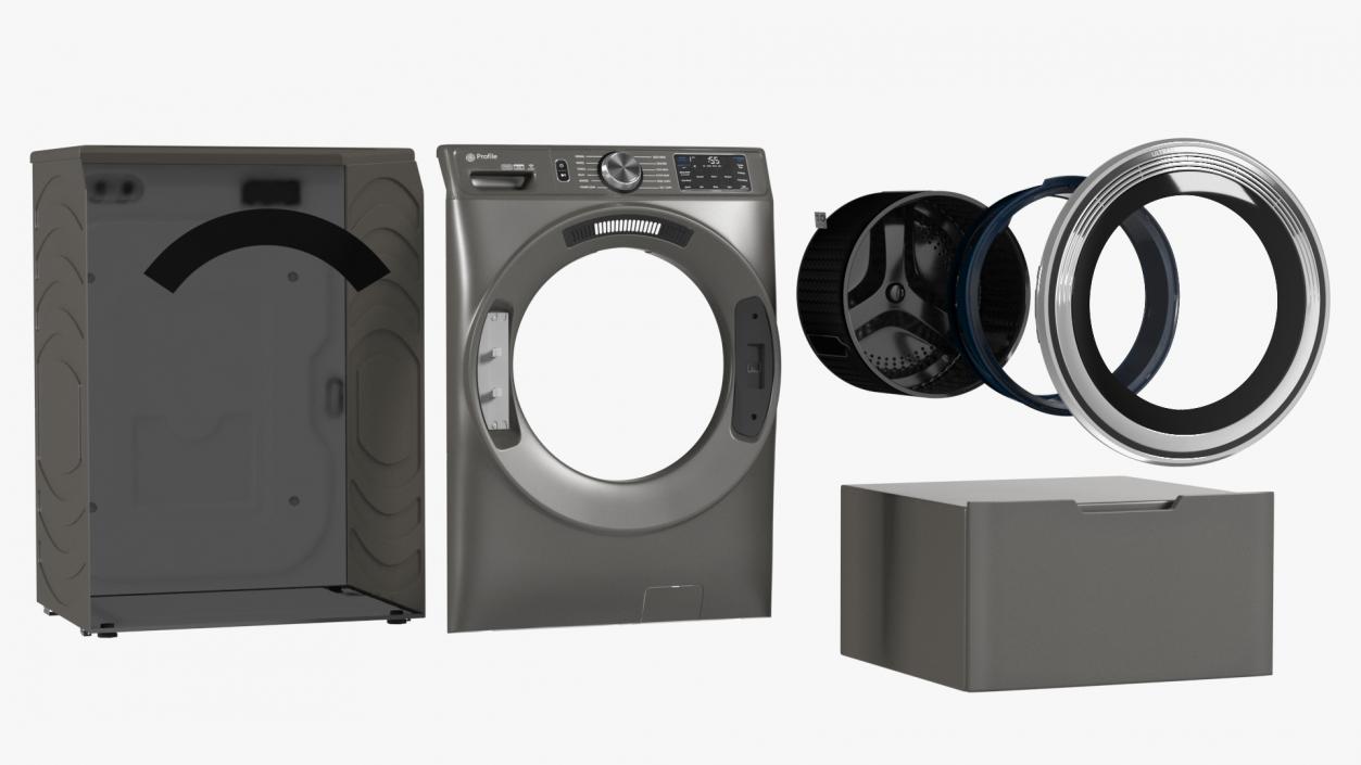 Washer Profile Grey 3D model