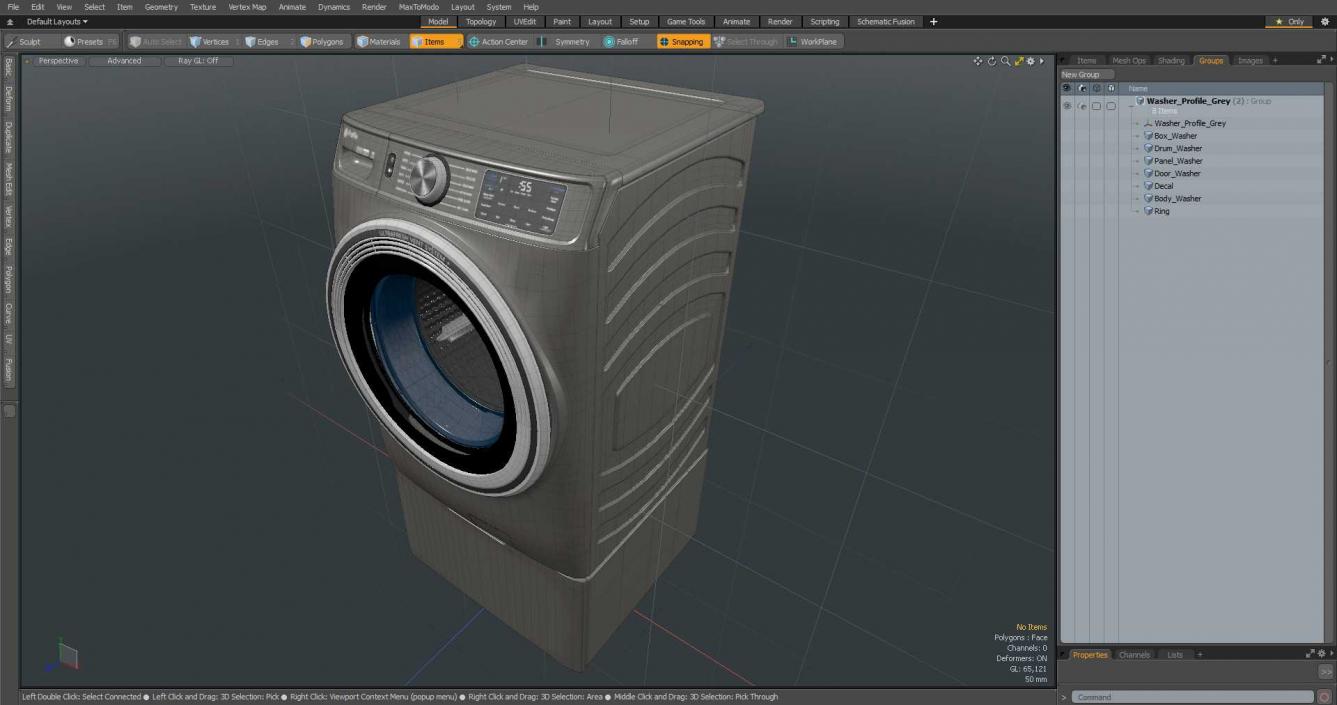 Washer Profile Grey 3D model