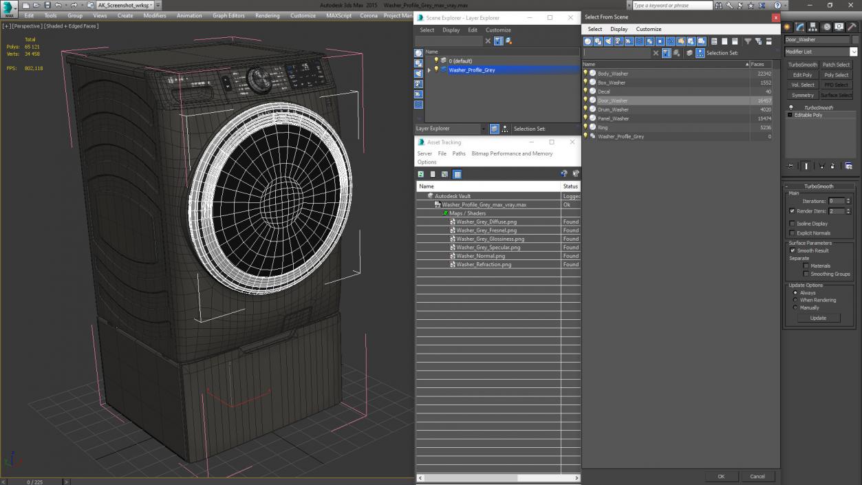 Washer Profile Grey 3D model