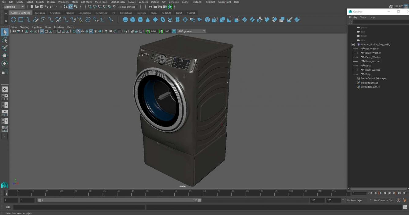 Washer Profile Grey 3D model