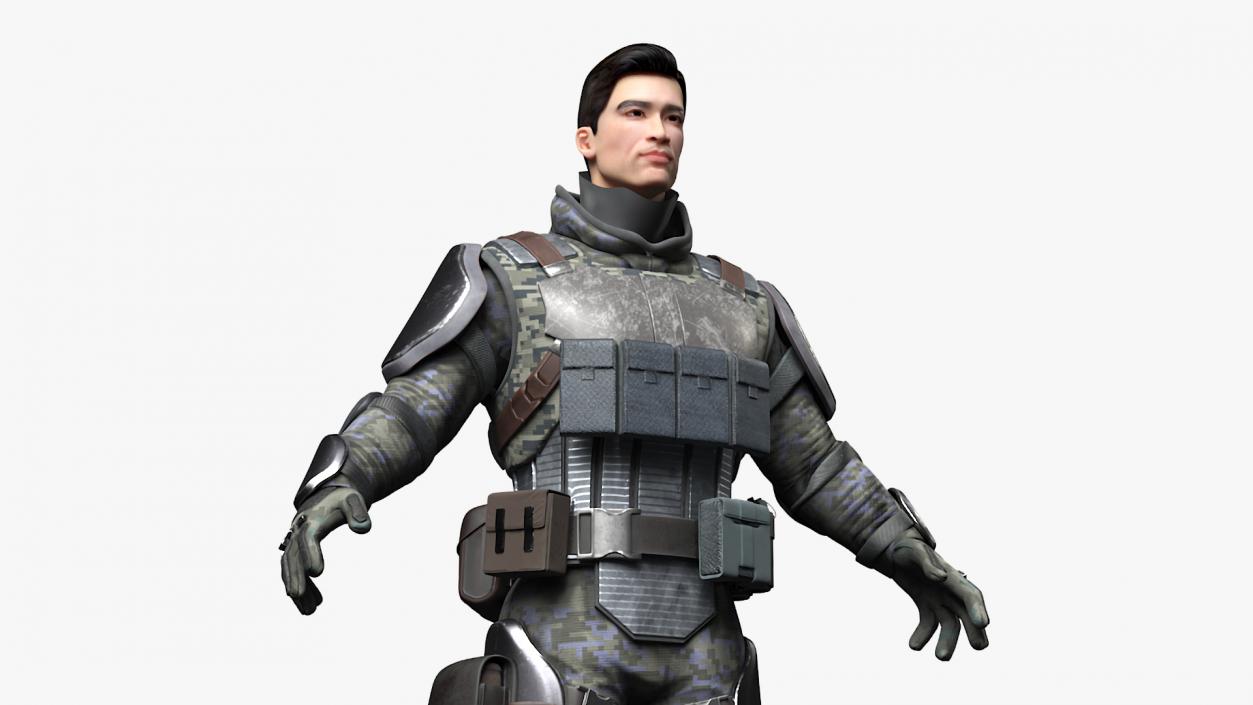 3D Armored Futuristic Soldier