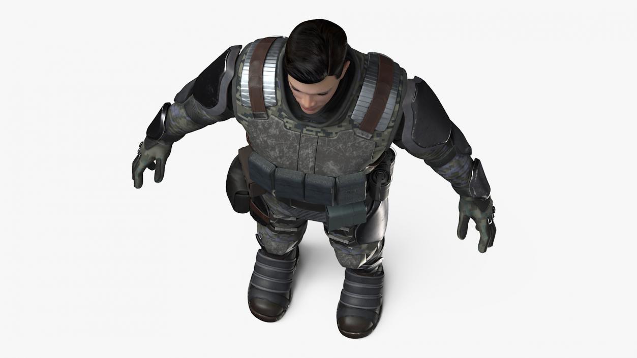 3D Armored Futuristic Soldier