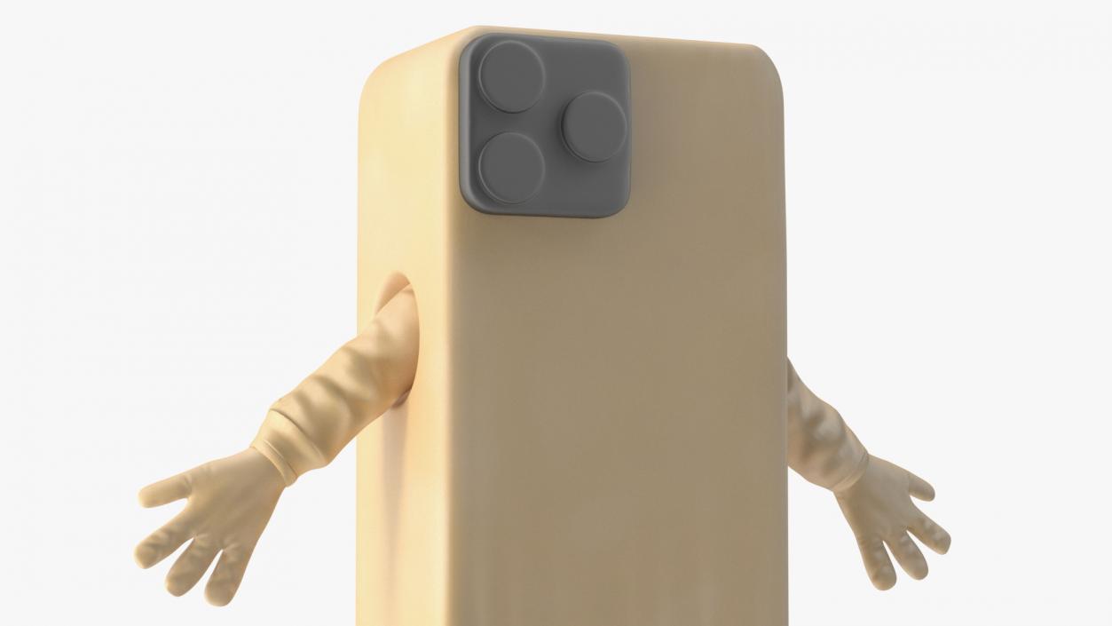 Phone Costume Character Golden Rigged 3D