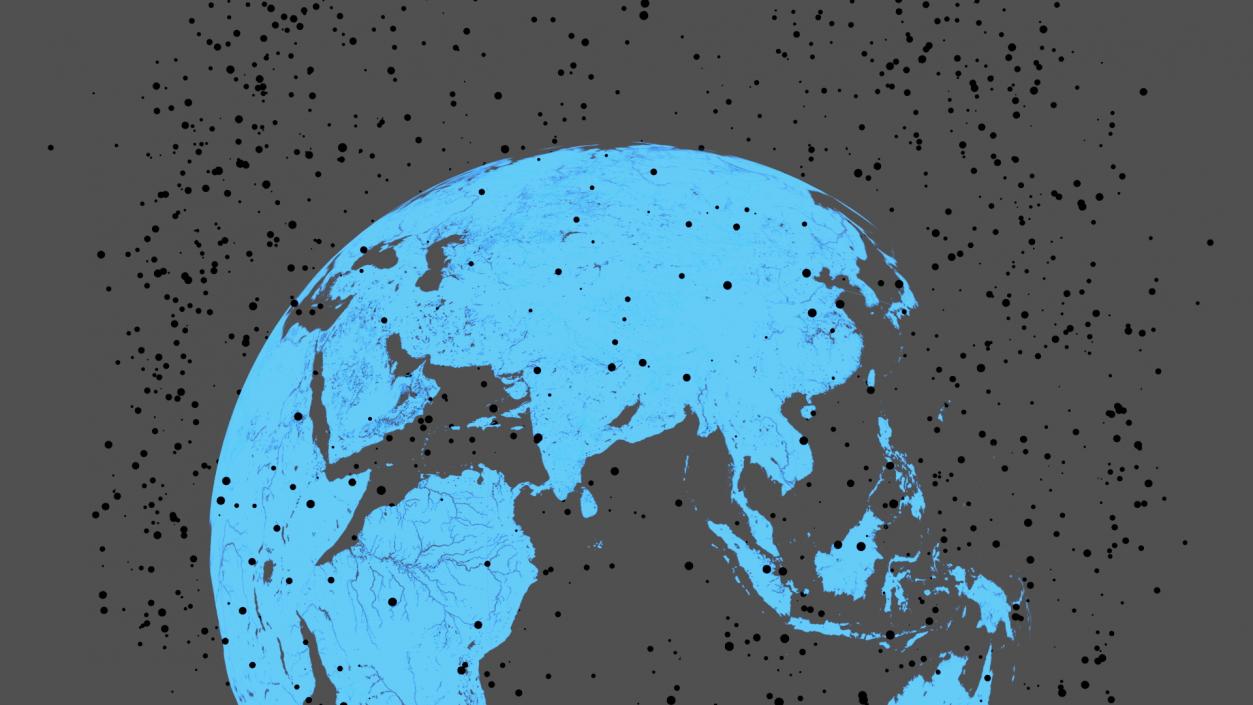 3D model Disintegrating Digital Globe on Platform