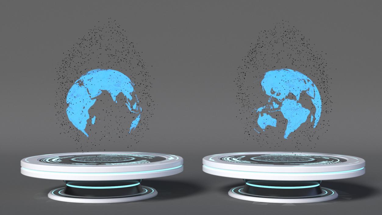 3D model Disintegrating Digital Globe on Platform