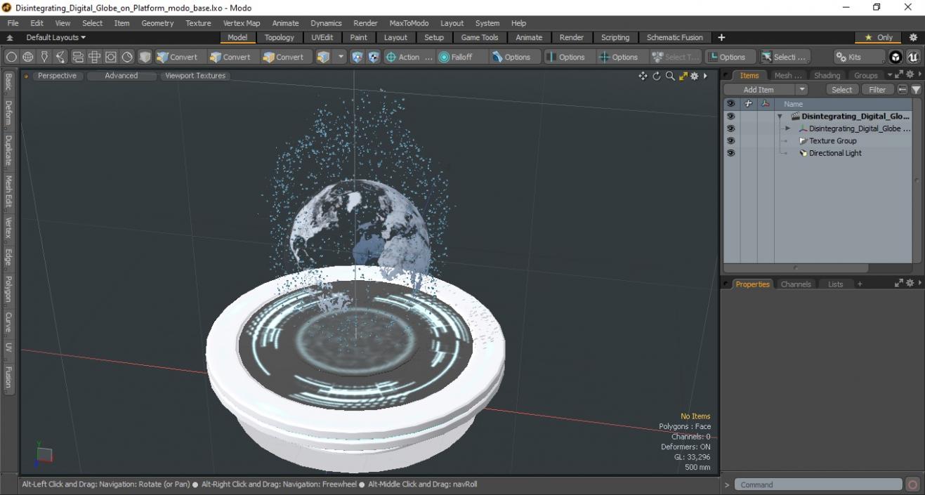 3D model Disintegrating Digital Globe on Platform