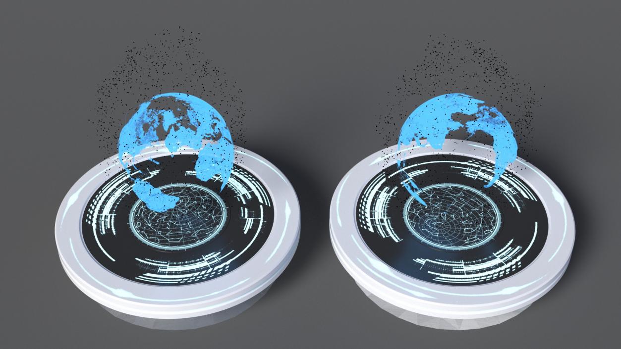 3D model Disintegrating Digital Globe on Platform