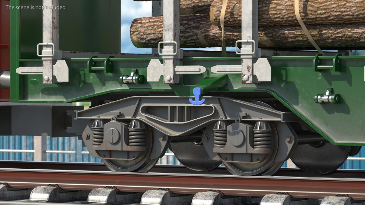 3D Stake Wagon Loaded with Logs model