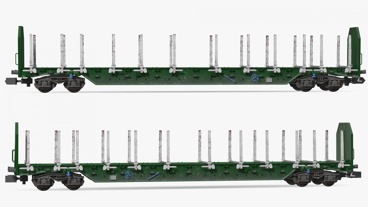 3D Stake Wagon Loaded with Logs model