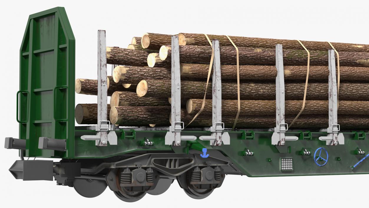 3D Stake Wagon Loaded with Logs model