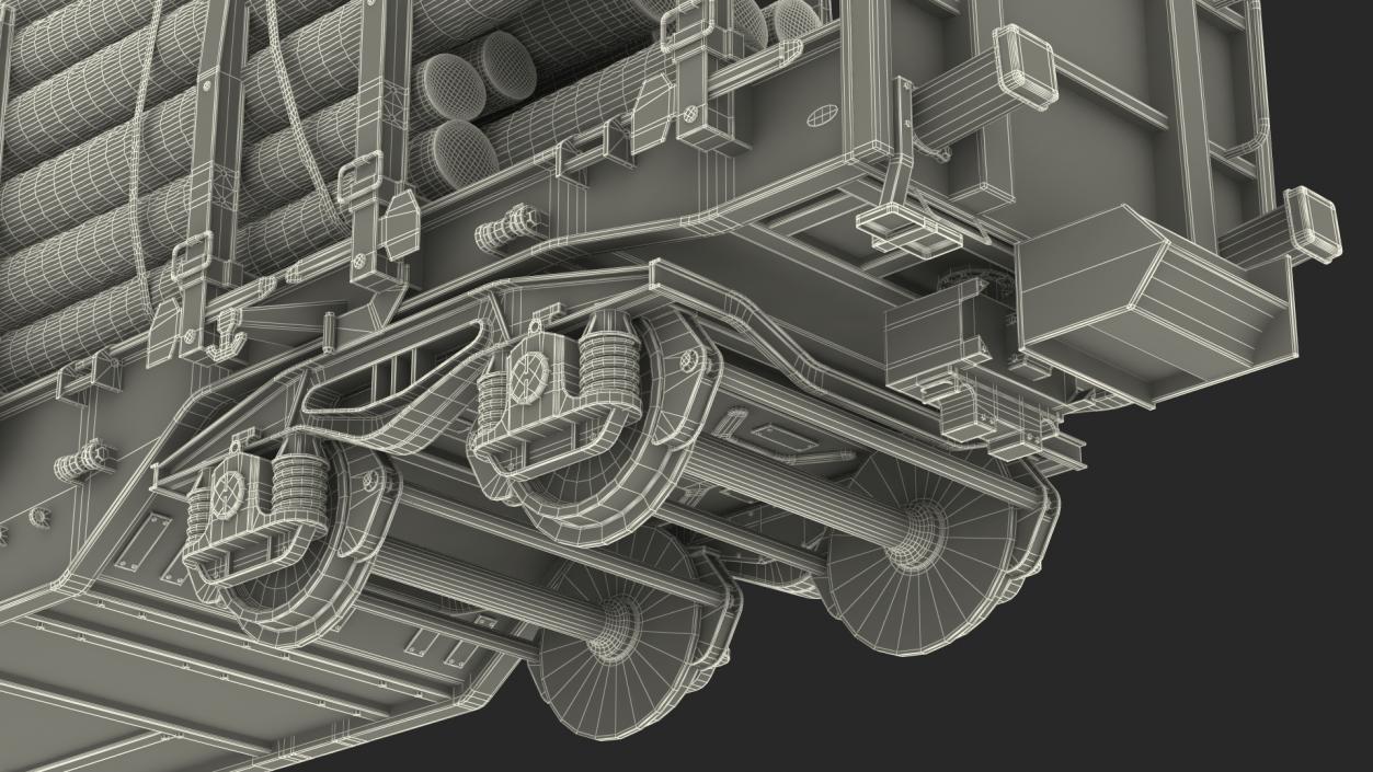 3D Stake Wagon Loaded with Logs model