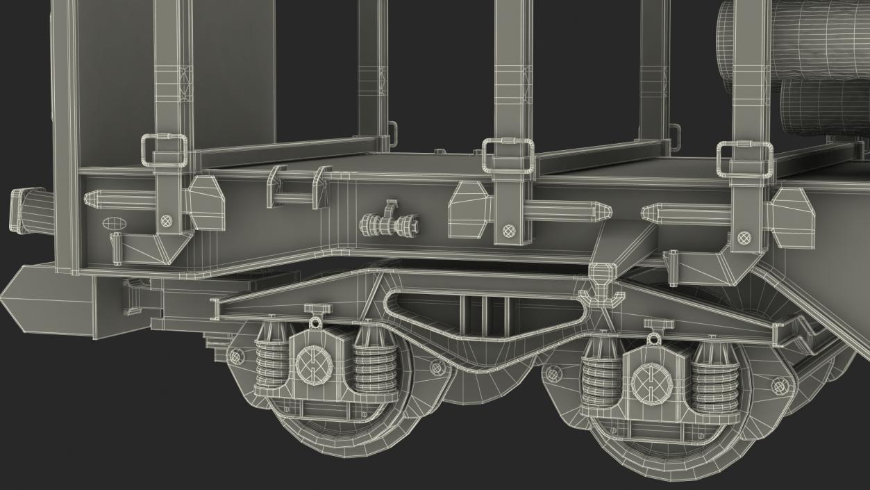 3D Stake Wagon Loaded with Logs model