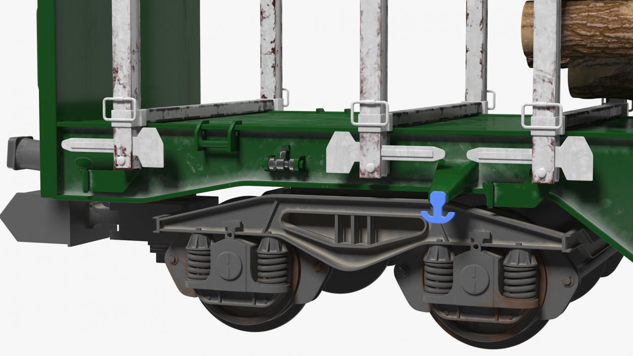 3D Stake Wagon Loaded with Logs model