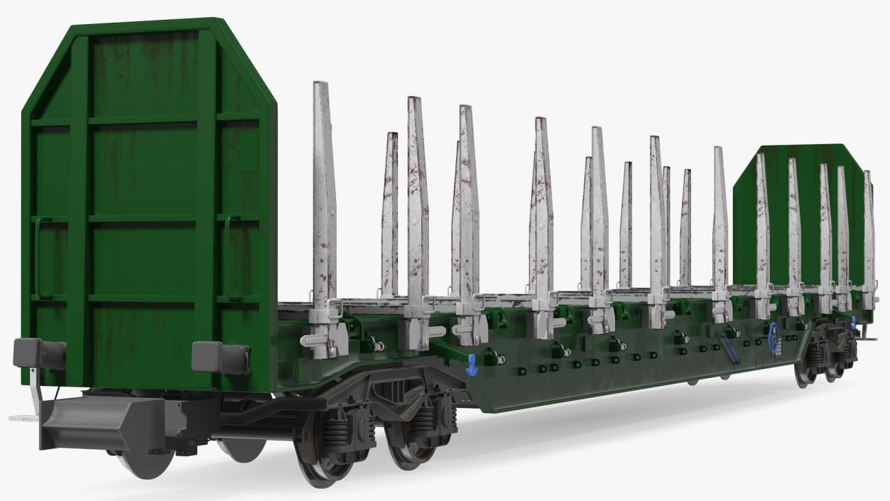 3D Stake Wagon Loaded with Logs model