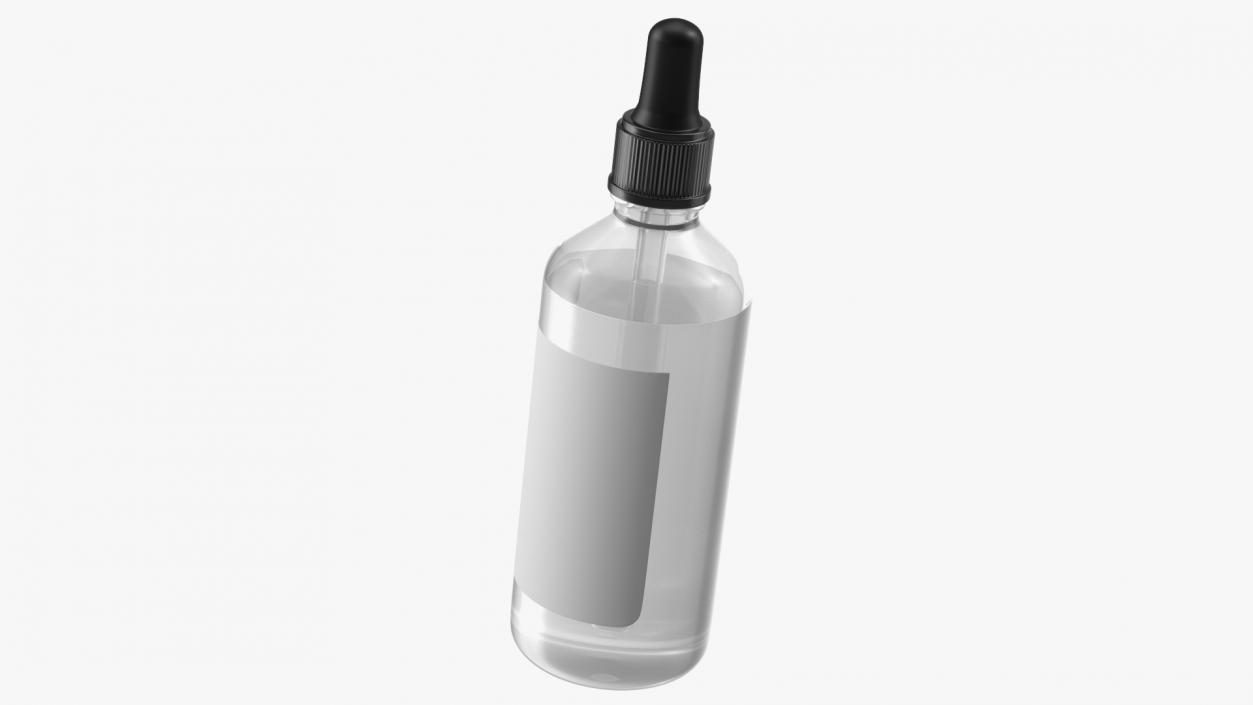 Clear Glass Dropper Bottle 100ml 3D