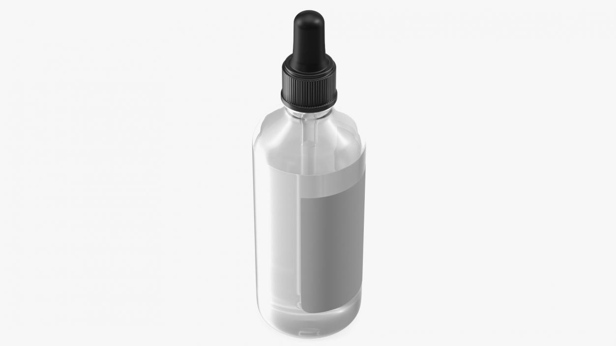 Clear Glass Dropper Bottle 100ml 3D