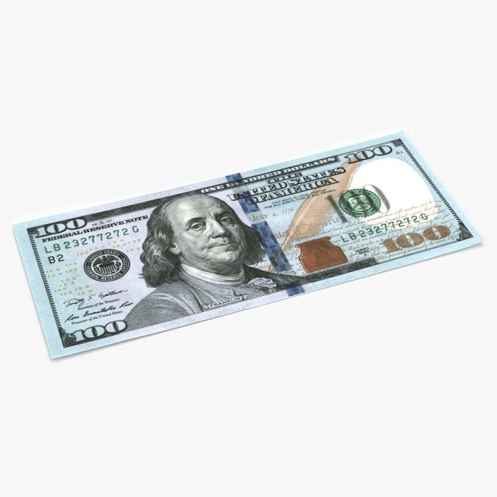 New 100 Dollar Bill 3D model