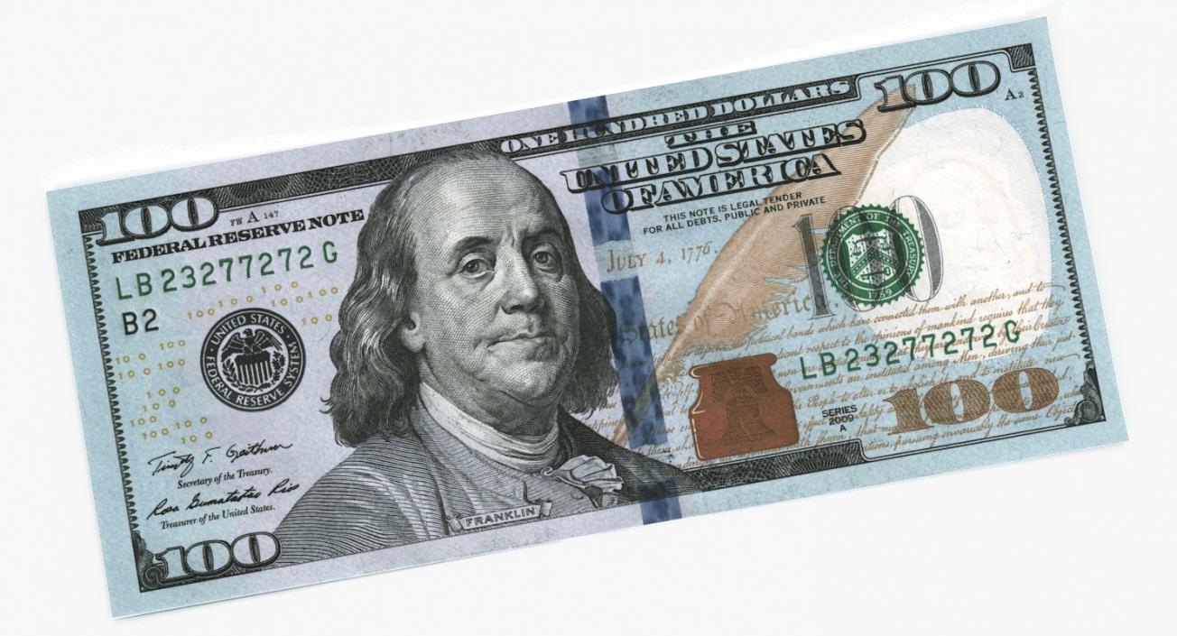 New 100 Dollar Bill 3D model