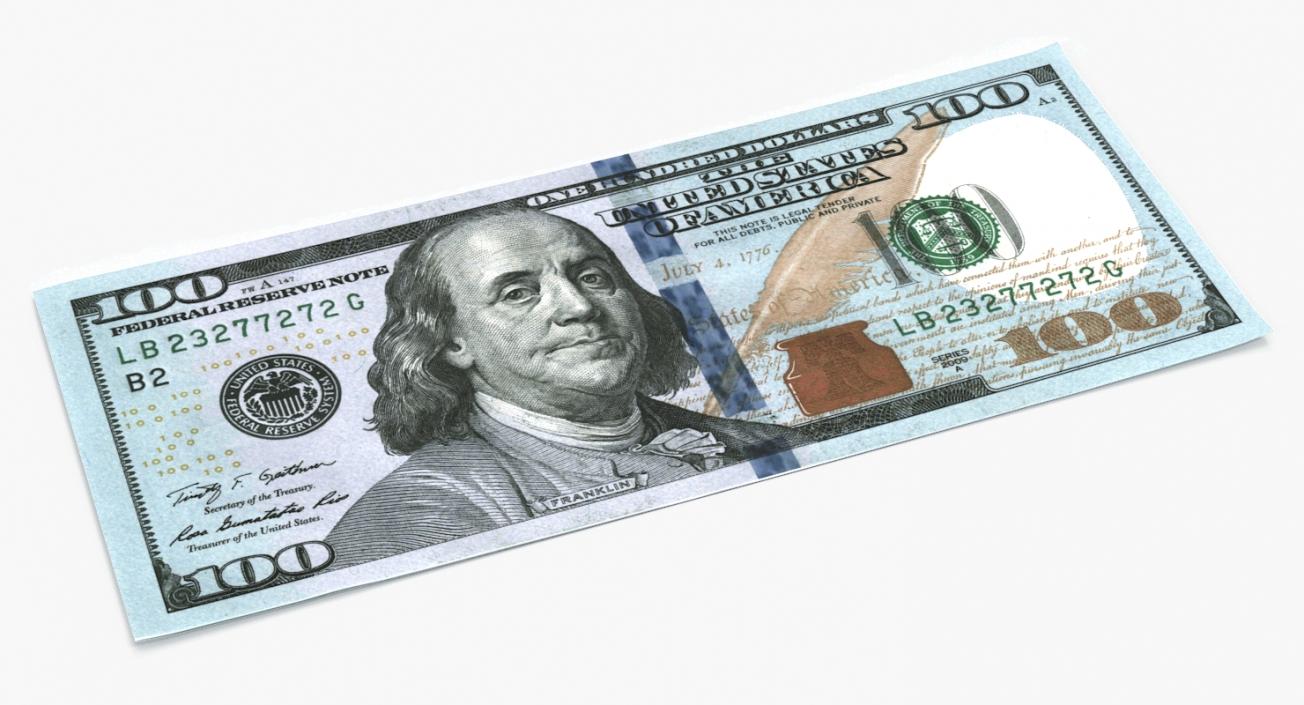 New 100 Dollar Bill 3D model