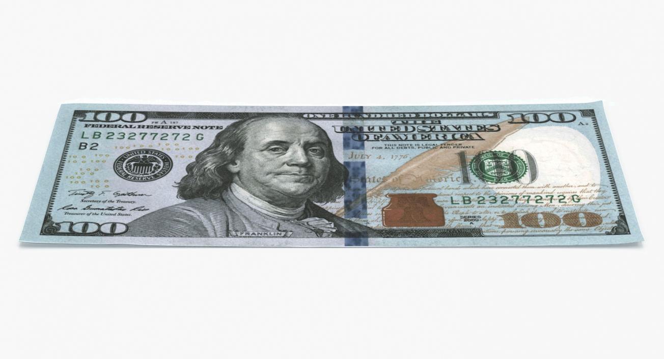 New 100 Dollar Bill 3D model