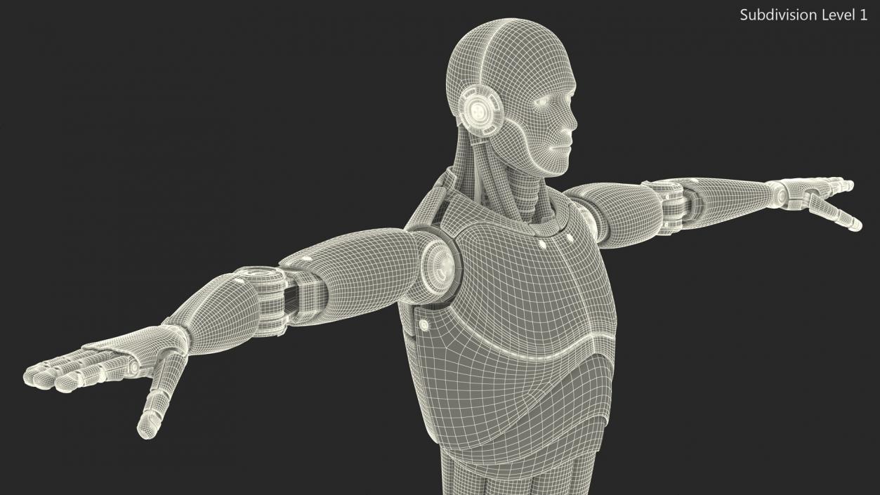 3D Male Cyborg Rigged model