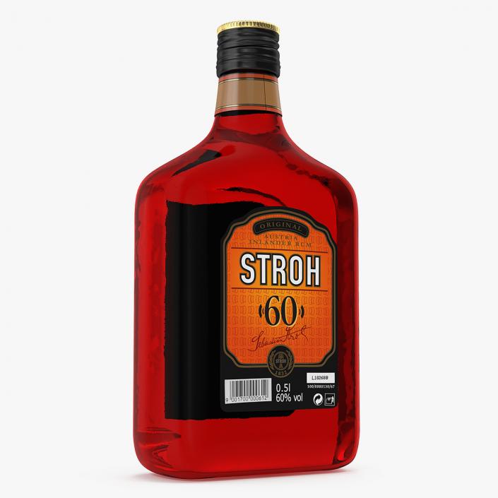 3D Stroh 60 Austrian Rum Bottle model