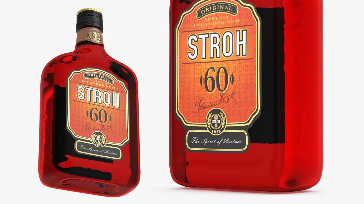 3D Stroh 60 Austrian Rum Bottle model