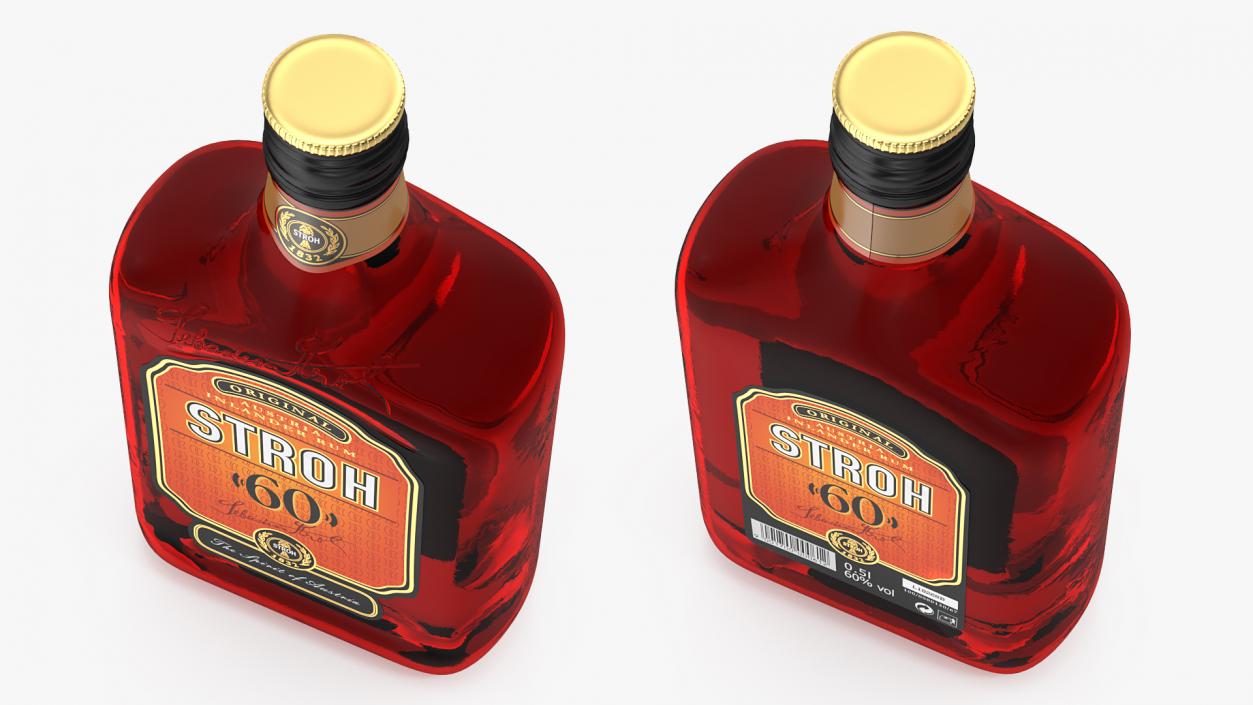 3D Stroh 60 Austrian Rum Bottle model