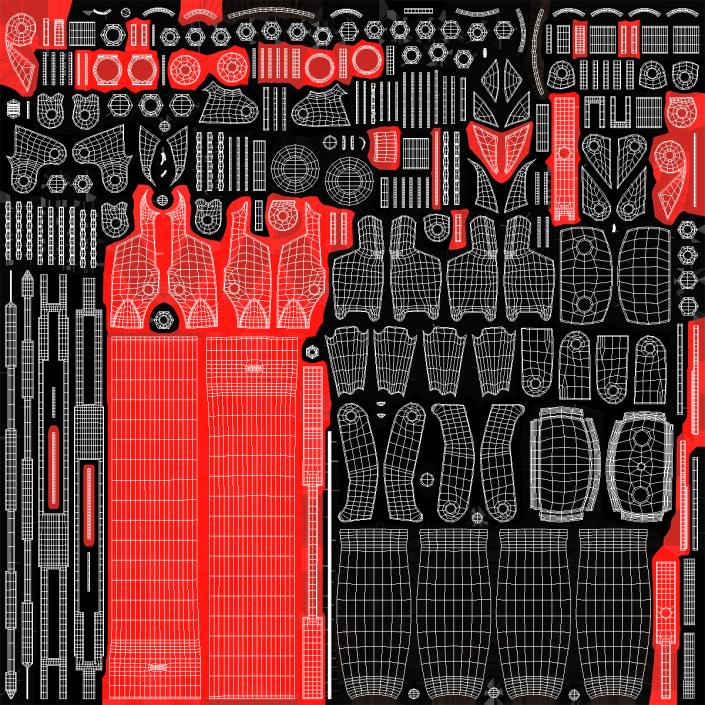 3D Industrial Bolt Cutter Tool Red 2 model