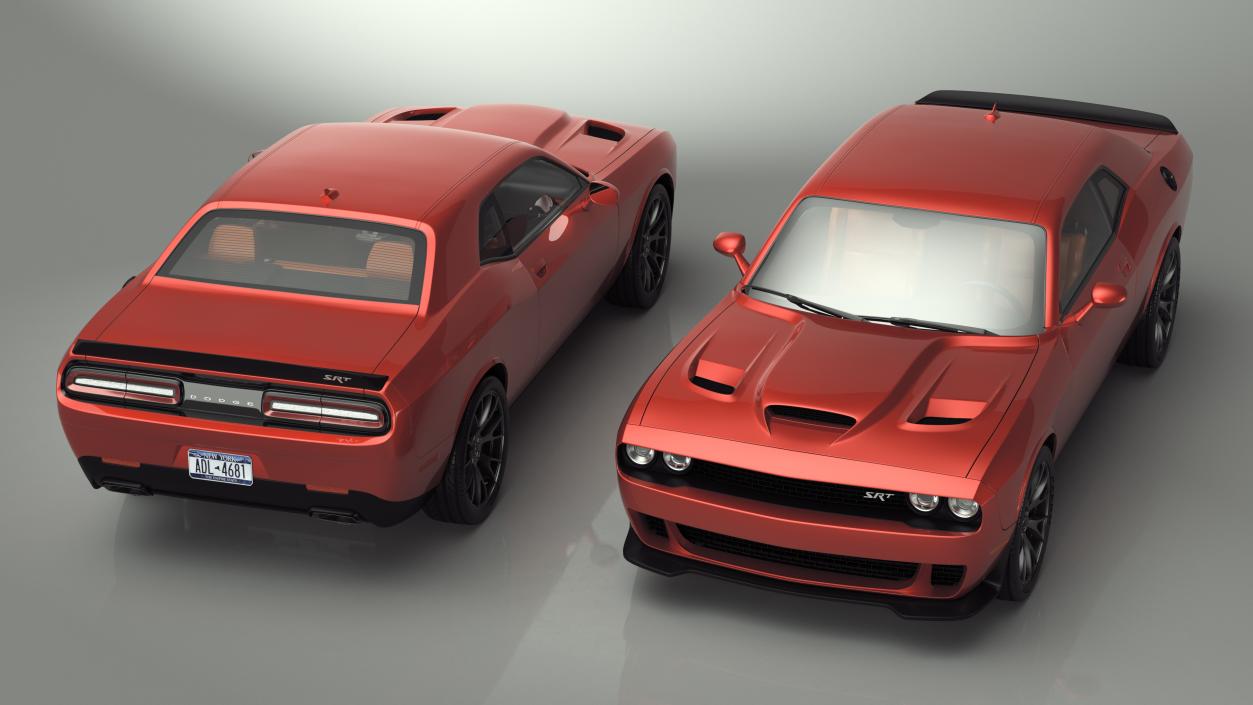 3D Dodge Challenger SRT Muscle Car