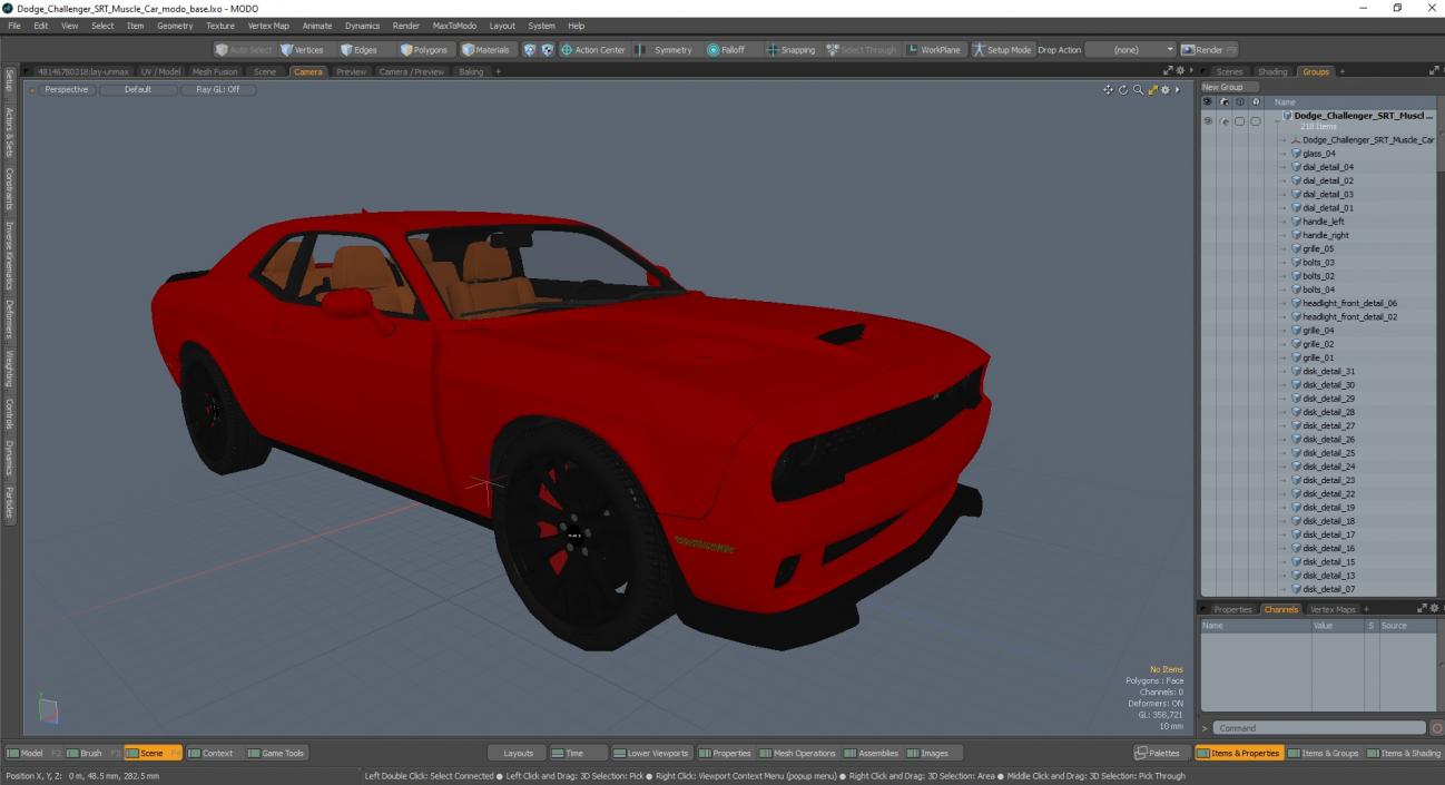 3D Dodge Challenger SRT Muscle Car