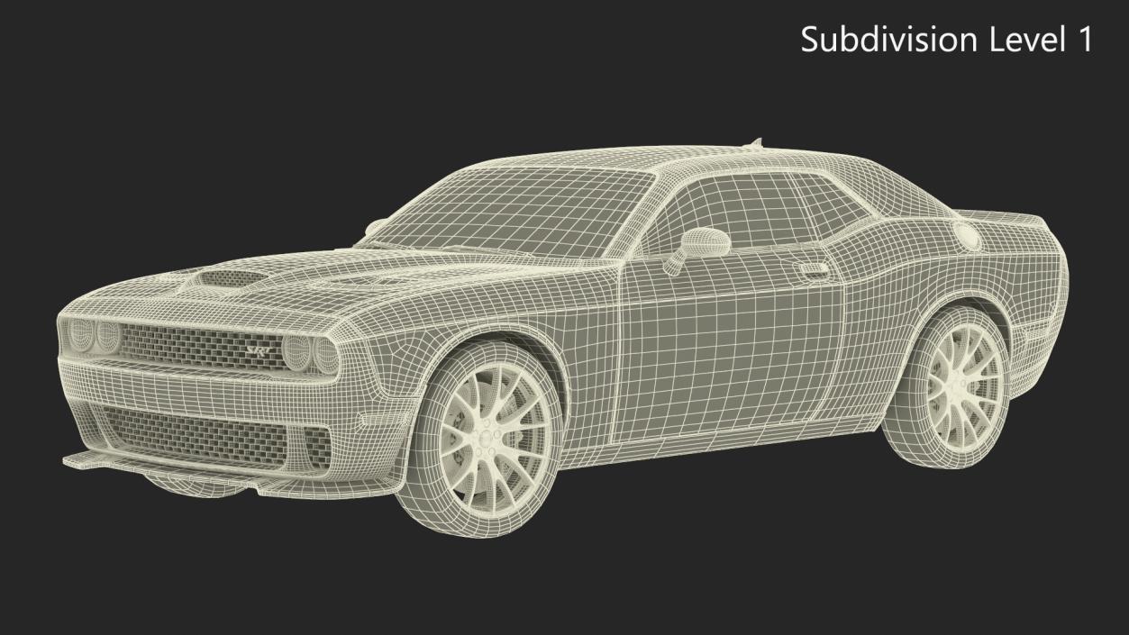 3D Dodge Challenger SRT Muscle Car