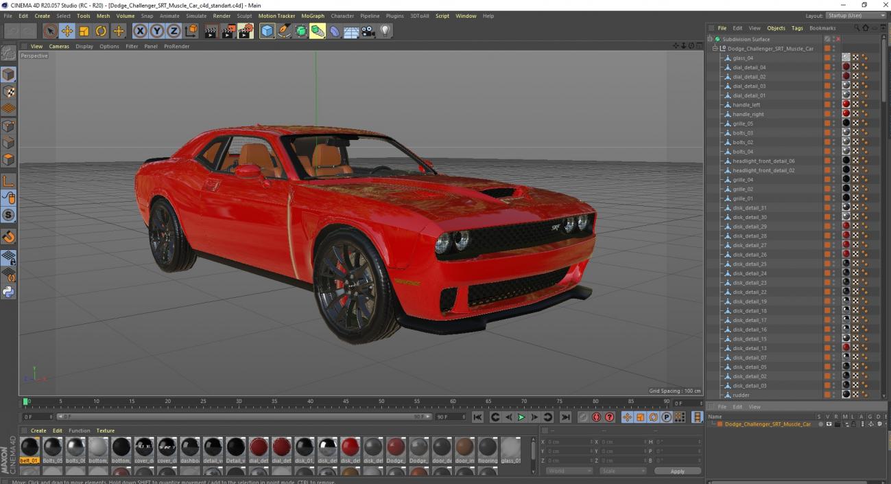 3D Dodge Challenger SRT Muscle Car