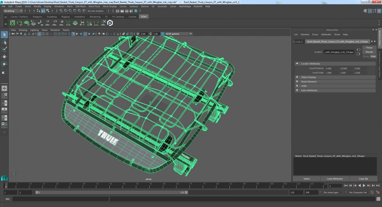 3D model Roof Basket Thule Canyon XT with Wingbar