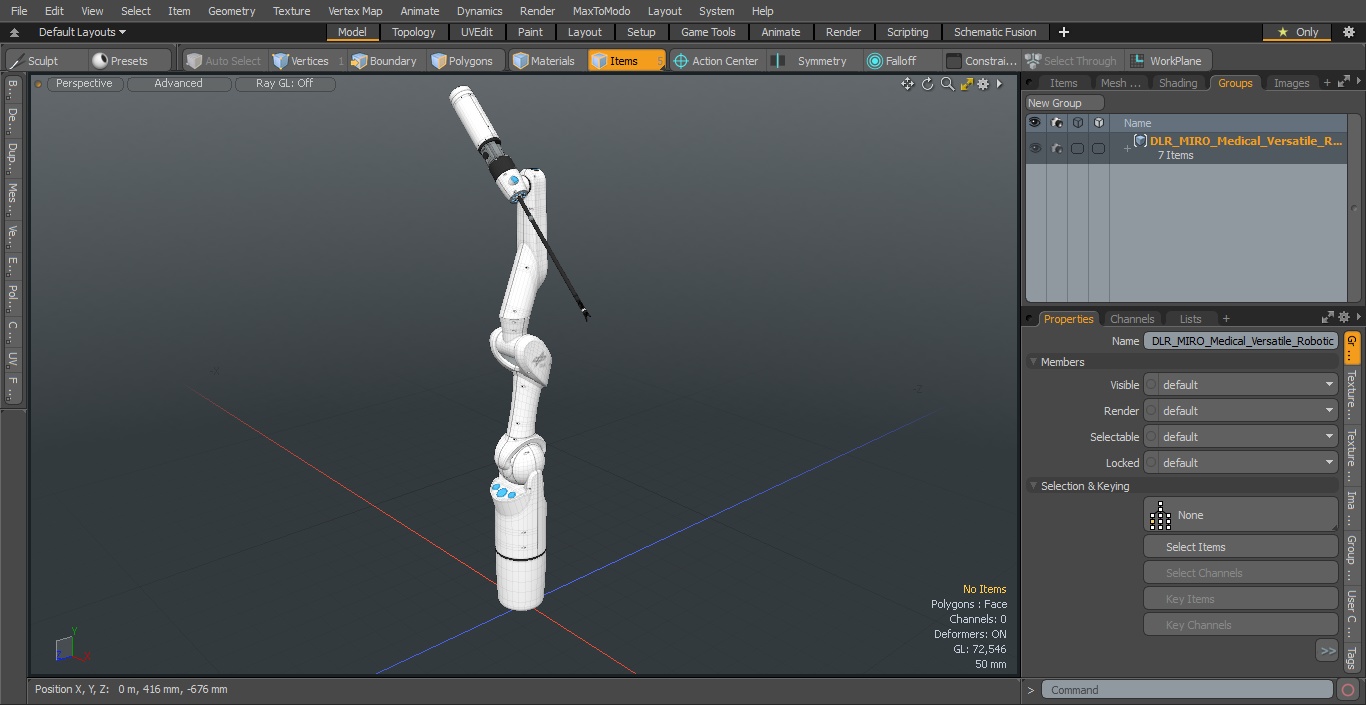 3D DLR MIRO Medical Versatile Robotic Arm model