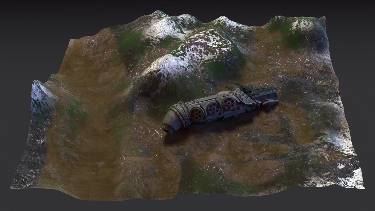 UFO Spaceship Crash Site 3D model