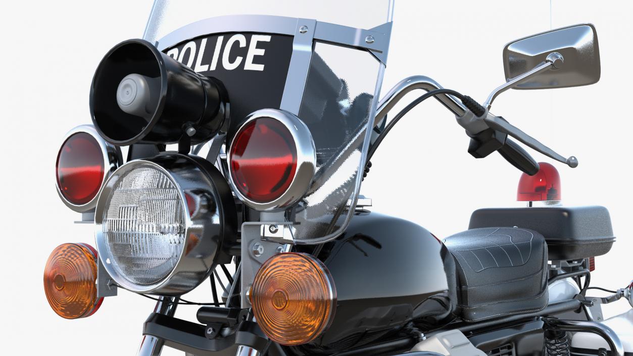 Classic Police Bike 3D model