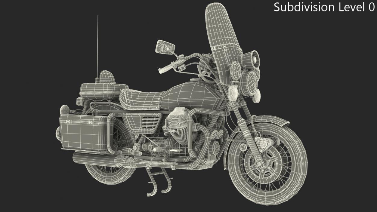 Classic Police Bike 3D model