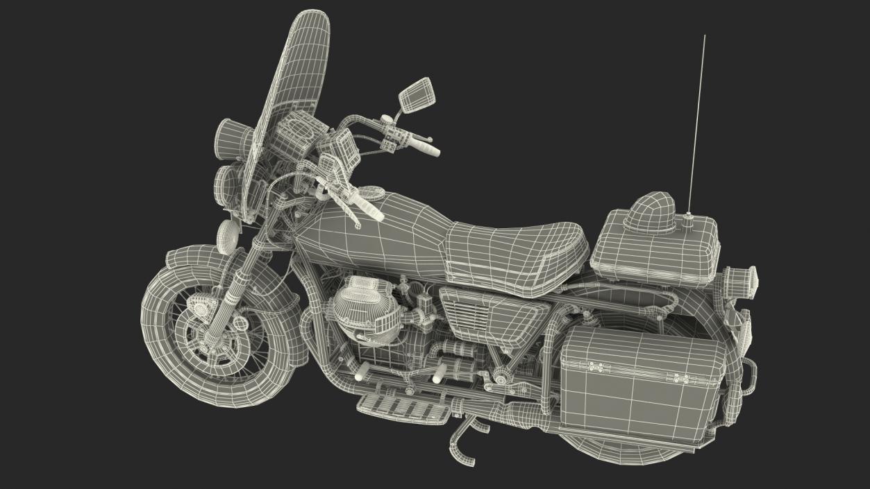 Classic Police Bike 3D model