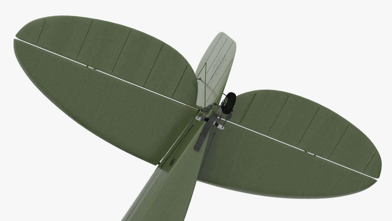 Seaplane Aircraft Piper J-3 with Floats 3D model