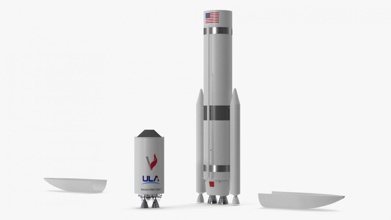 3D model Vulcan Centaur Rocket with Two Solid Boosters