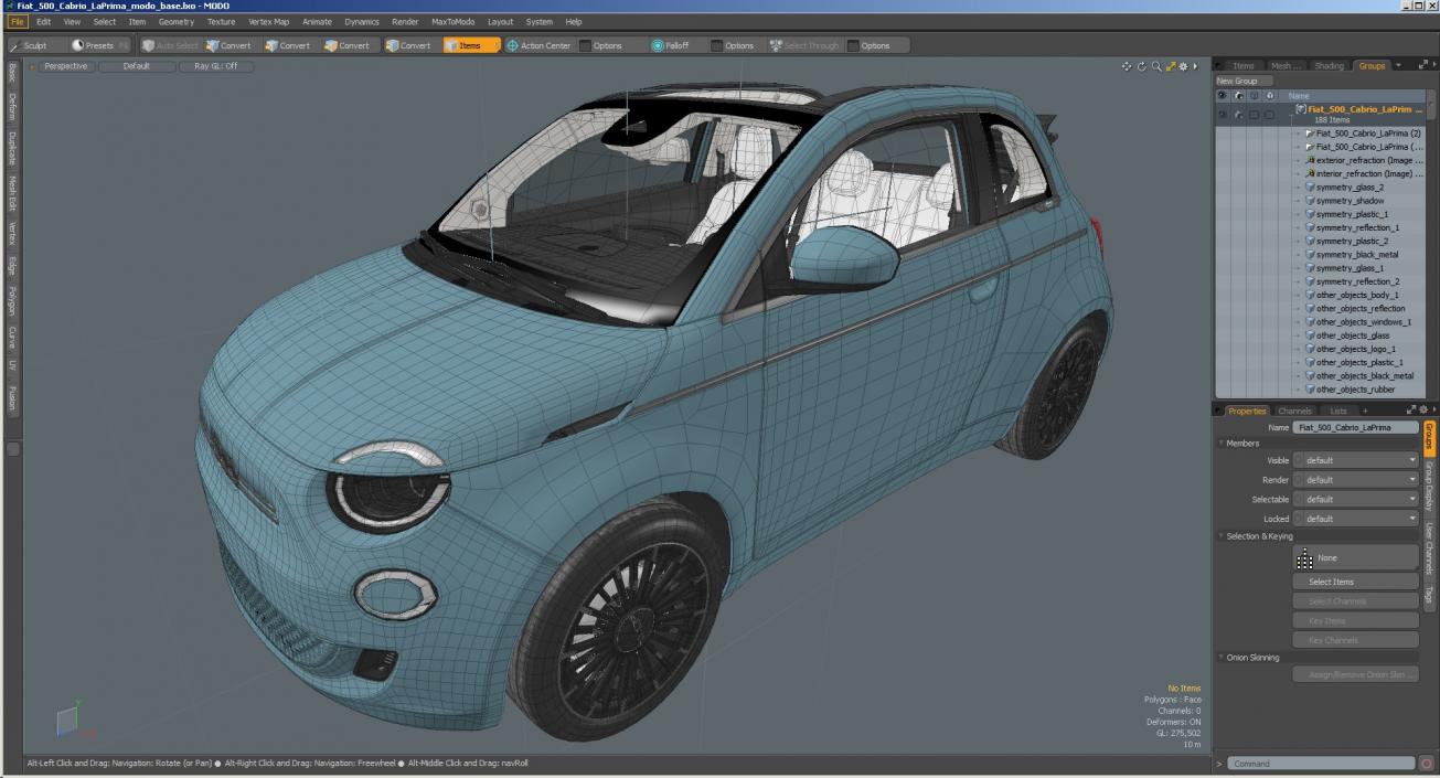 3D Fiat 500 Cabrio LaPrima model