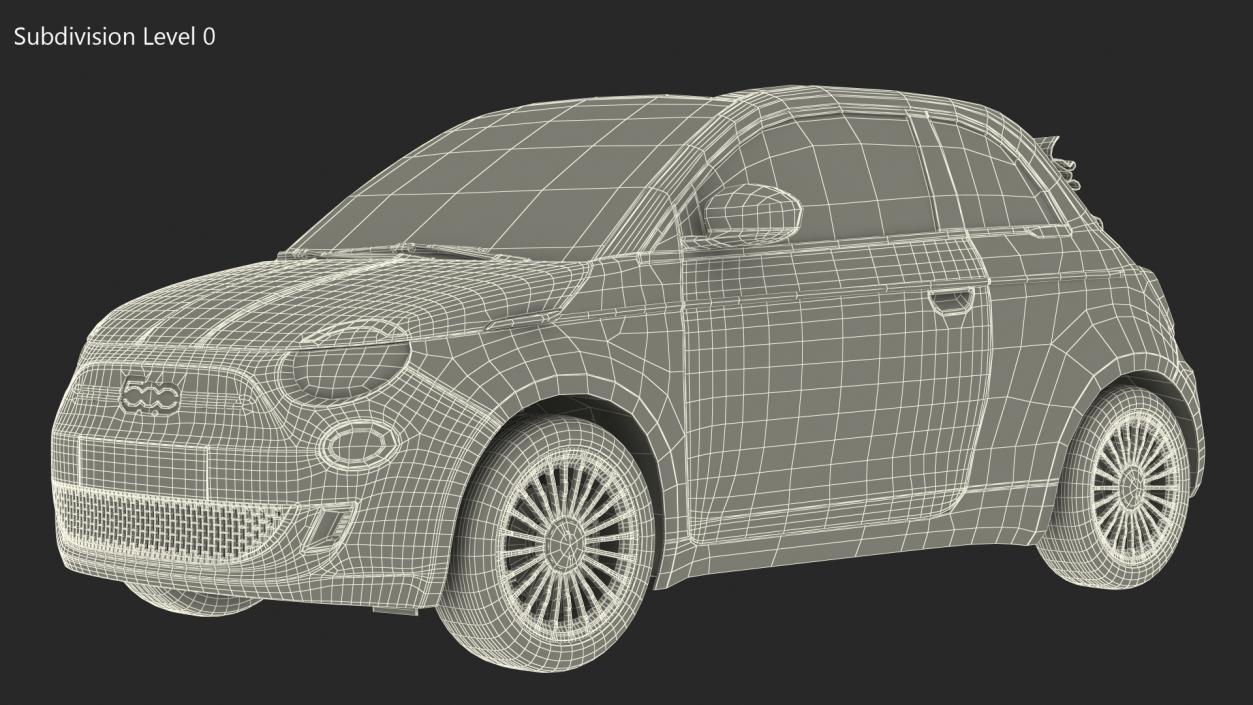 3D Fiat 500 Cabrio LaPrima model