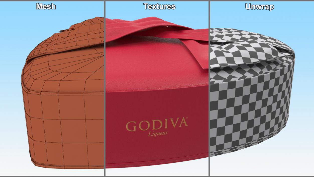 3D Fabric Heart Chocolate Candies Gift Box Godiva