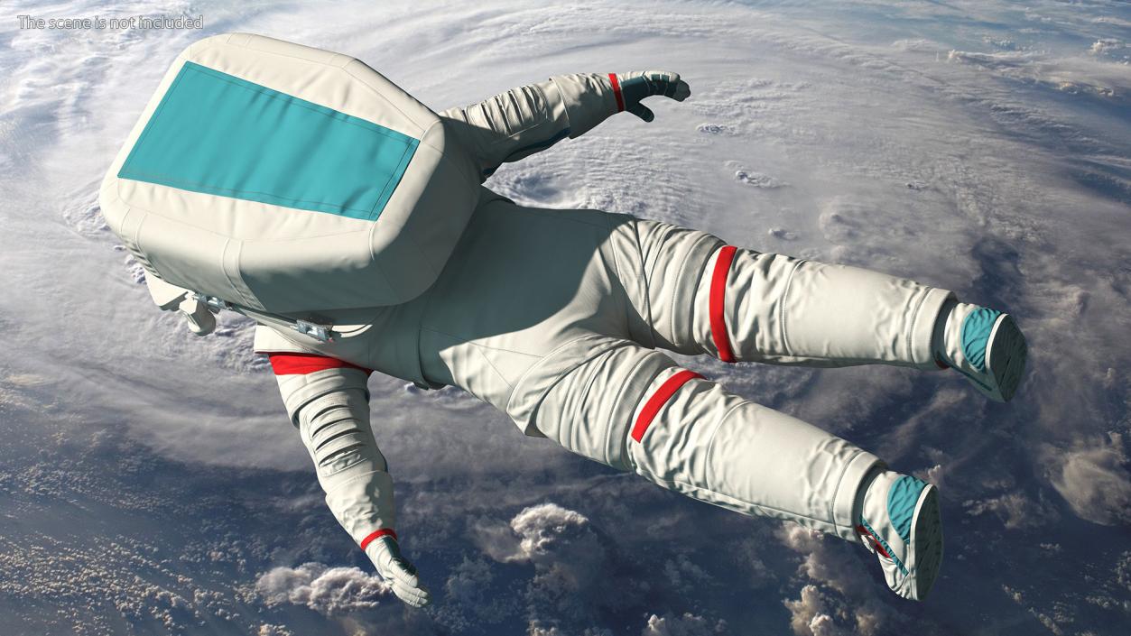 Astronaut in Futuristic Spacesuit A-pose Fur 3D model