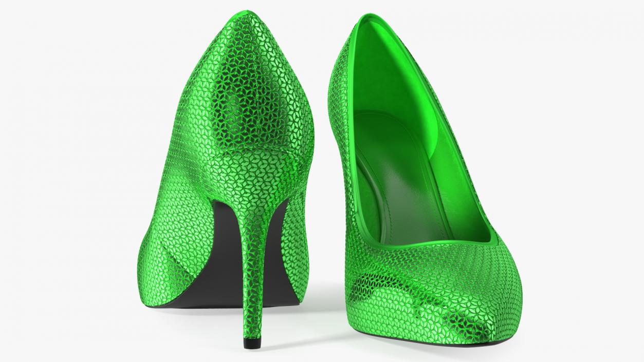 Green Glitter Heels 3D model