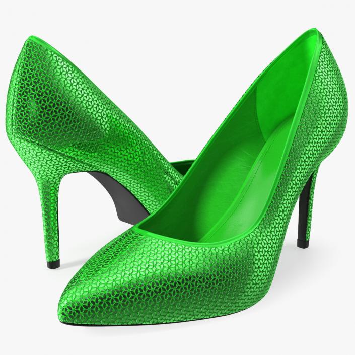 Green Glitter Heels 3D model