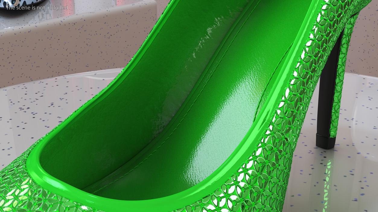 Green Glitter Heels 3D model